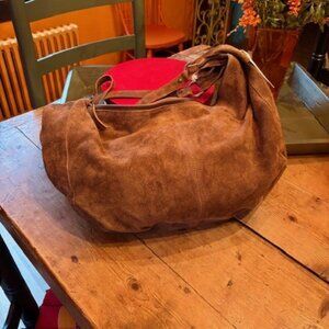 Free People Roma Suede Tote ~ NEW W/TAGS  Coconut Shell (Rich Brown) Free People